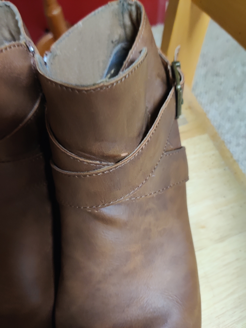 Boc Brown Ankle Booties with Side Buckle - Picture 5 of 9
